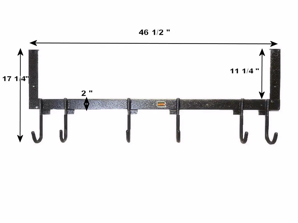 RA-7 – RACK'EM MFG Tool Organizer, Bolt-On Mount To Closed Trailer 6 Hook Multi-Tools Black/ Gray Steel